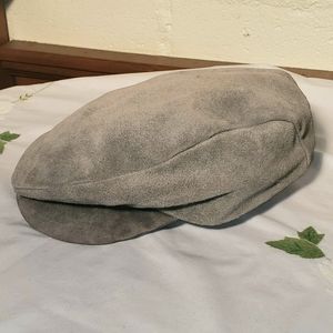 Vintage grey gatsby suede newsboy hat 54 Cm